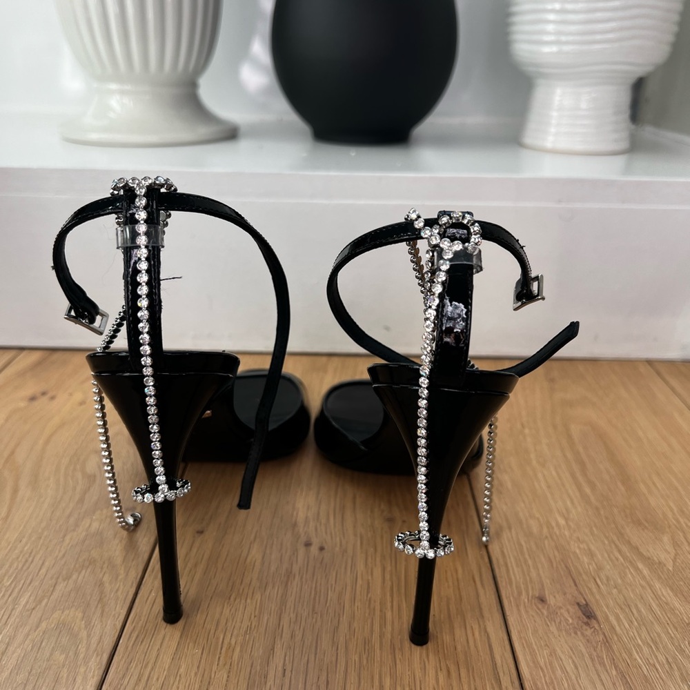 Kendall Miles Patent Leather Crystal Sandals - Picture 3 of 7